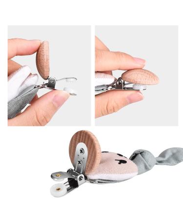 Paperkiddo 3PC Pacifier Chain Set - Nickel-Free Clips 22cm Bauhmwoll Musselin Triangular Bib Sucker for Boys & Girls (Bear Rabbit Moon) - Buy Online on GoSupps.com