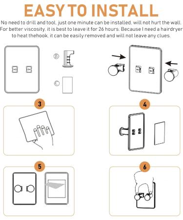Cabilock 6-Piece Waterproof Shaver Holder Set - Adjustable Wall Bracket & Self-Adhesive Razor Hooks for Shower - International Shipping Available - Buy Online on GoSupps.com