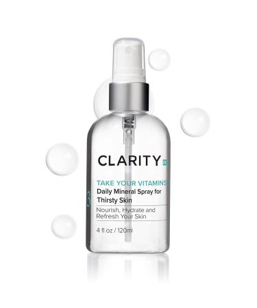 ClarityRx Take Your Vitamins Daily Mineral Spray for Dry Skin  Natural Plant-Based Moisturizing Face & Body Mist for All Skin Types (4 fl oz)