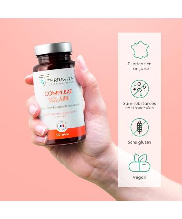 SOLAR COMPLEX | Nutroxun + Ceramosides + Lycopene + Copper | Express Tan Accelerator | Complete Self-Tanning Formula | All Skin Types | 90 Vegan Capsules | Made in France | Terravita - Buy Online on GoSupps.com