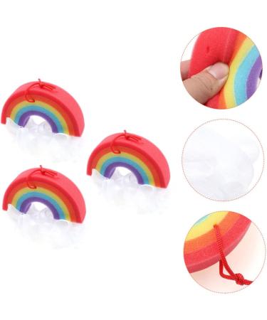3pcs Rainbow Body Brush Bath Sponges - Foaming Bathing Balls | Novelty Rainbow Bath Accessories for a Luxurious Bath Experience - Buy Online on GoSupps.com