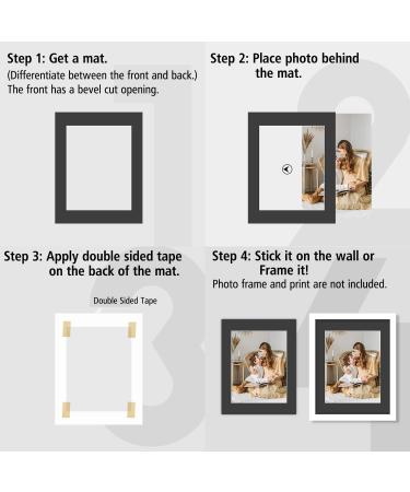 Golden State Art 11x14 Black Pre-Cut Picture Mats (10 Pack) - Acid Free, High Premier Bevel Cut with White Core for 8.5x11 Photos - Buy Online on GoSupps.com