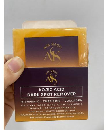 Kojic acid dark spots remover Vitamin C Vitamin E Turmeric Collagen Hyaluronic acid Castile olive oil shea butter