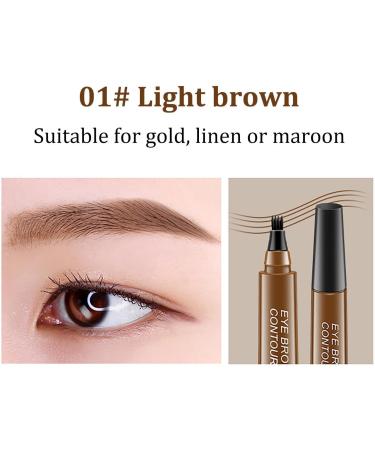 Eyebrow Liquid | Waterproof 4 Point Liquid Eyebrow Pencil - Quick Dry Eyebrow Marker Nature Simulation Long Wear No Smudge For Daily Makeup Rowces - Buy Online on GoSupps.com