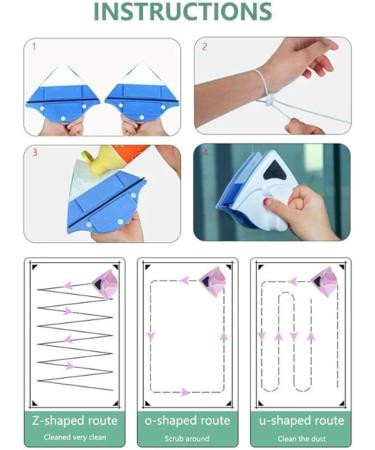 Magnetic Window Cleaner Brush Wiper Cleaner Cleaning Tool For Washing Windows Wash Home Magnet Household Glass Window Red - Buy Online on GoSupps.com