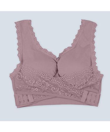 Huyyydza Women's Seamless Yoga & Sleep Bra - Front Buckle Lace Edge No Steel Ring Ros gold XXL - International Shipping | Primark Online Shop - Buy Online on GoSupps.com