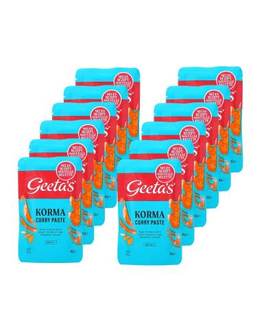 Generisch Geeta's Korma Mild Curry Pasta 12 x 80 g for 2 People Vegan Gluten Free