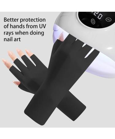 BDSHUNBF 3 Pairs Anti UV Gloves Professional Protection Fingerless Gloves for Manicures Moisturizing Gloves Nail Art Skin Care UV Shield Gloves for Home Outdoor - Buy Online on GoSupps.com