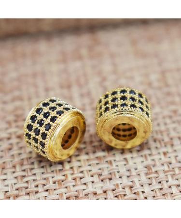 DIYEAH 10 Pcs Crystal Beads Black Ab Rhinestones Rhinestone Loose Bead Charm Bracelet Crystals Bracelet Black Rhinestones Bracelet Accessories Craft Micro Setting Metal Beads Goldenx2pcs 0.6*0.6cmx2pcs - Buy Online on GoSupps.com