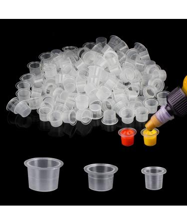 Jconly Ink Caps - 300Pcs Mixed Disposable Plastic Pigment Ink Caps Cups(Small#8,Medium#11,Large#15)   300 Piece Assortment