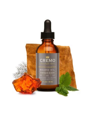 Cremo Beard Oil Vintage Suede 1 Fl Oz - Restore Moisture, Soften Beard & Relieve Itch - Buy Online on GoSupps.com
