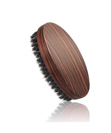 Beard Brush for Men Pure Boar Bristles Pocket Beard Brush Handle Made in Solid Wood With Firm Bristles To Tame and Soften Your Beard Hair For Healthier and Softer Beard (Dark Brown)