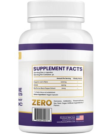 Maximize Within Lion's Mane & DMAE Capsules | Enhance Memory Boost Mental Clarity & Focus | 60 Count - Buy Online on GoSupps.com