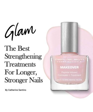 Dermelect Makeover Ridge Filler - Nail Base Coat with Keratin Peptides, Pentavitin & Vitamin B5 - Hydrating, Strengthening, and Concealing Treatment for Nail Ridges, Yellowing, Dryness - 0.4 oz - Buy Online on GoSupps.com