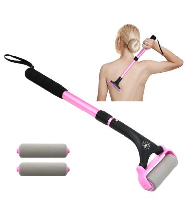 EASACE Lotion Applicator for Back & Body  Long Handle 21.5inch Adjustable Lotion Roller with 2 Replacement Roller for back self(pink) - Buy Online on GoSupps.com