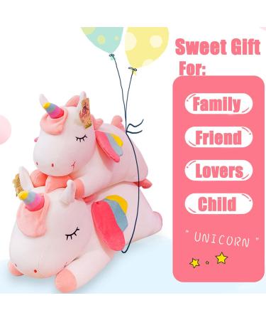 Kekeso Pink Stuffed Unicorn Plush Toy 35cm - Soft Cuddle Pillow Doll for Boys and Girls - Cartoon Unicorn Gift - Buy Online on GoSupps.com