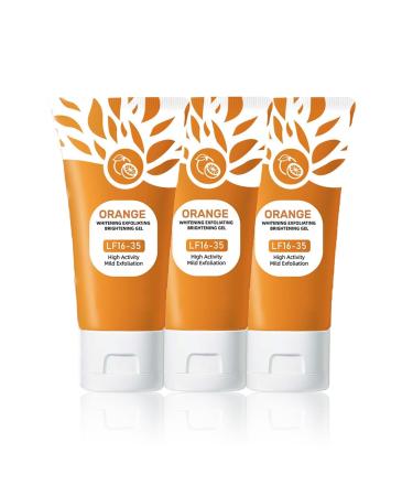Generisch Natural Orange Exfoliating Gel Brightening Exfoliating Gel for Women Orange Face Exfoliator Deep Cleansing Exfoliator with Orange Extract Pore Cleansing (3 Pcs 50ml)