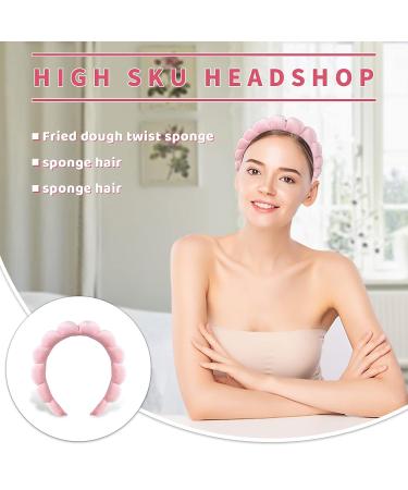 Ycfish Spa Headband for Women - Soft Skincare Makeup Headband | Pink Non-Slip Bubble Headband - Buy Online on GoSupps.com