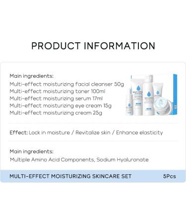 Hyaluronic Acid Hydrating Skincare Set MrCuvaryas Multi-Effect Moisturizing Skin Care Sets & Kits Pamper Sets For Women Gifts Skincare Gift Set With Serum Cleanser Toner Eye Cream Face Cream - Buy Online on GoSupps.com