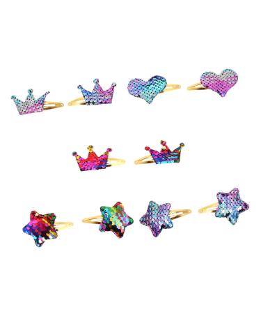 Beaupretty Heart Bobby hairpin Heart Hair Clips new year hair clips baby hair clip star hair clips Sequin Hair Barrettes Christmas Hairpins Kids Hair Barrettes fabric girl Bobby Fabric