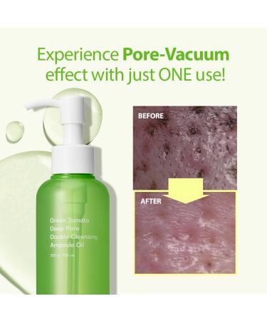 Green Tomato Double Cleansing Ampoule Oil 200g | Waterproof Makeup Remover | Blackhead Cleanser for Sensitive Skin | Korean Skincare for Men & Women - Buy Online on GoSupps.com