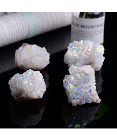 Crystal Rough Natural White Angel Aura Quartz Electroplating White Crystal Cluster Colorful Point Geode Enegry Crystals Decor (Size : 30g) - Buy Online on GoSupps.com