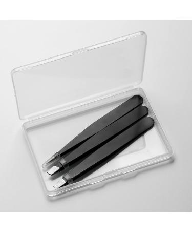 3 Piece Eyebrow Tweezers Set with Box Professional Stainless Steel Precision Tweezers for Eyebrows Plucking Ingrown Hair Splinter Hair and Facial Hair Remover - Buy Online on GoSupps.com