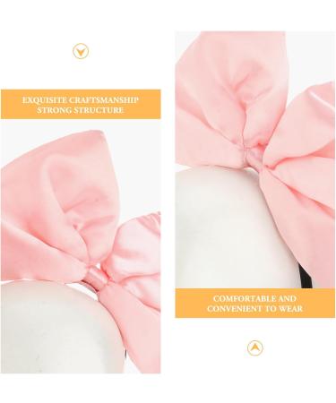 Minkissy Huge Bow Headband Candy Colored Hair Hoop Party Props Lovely Large Bowknot Hairband Party Props for Woman Girl(Pink) - Buy Online on GoSupps.com