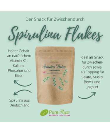Buy Pureeraw Spirulina Flakes 150g - Raw Vegan Algae for Smoothies Salads & Snacks | Premium German Superfood - Buy Online on GoSupps.com