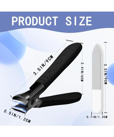 Extra Large Stainless Steel Nail Clippers for Thick Nails - Heavy Duty Toenail Clippers with Long Handle for Seniors and Men - Ultra Sharp Black Nail Cutter - Buy Online on GoSupps.com