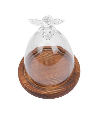 Zerodeko 3pcs Angel Glass Cover Heart Shaped Cake Pans Blue Plant Pots Indoor Desktop Stand Tiny Containers Floral Decor Rose Dome Food Glass Dome Faux Plants Vase Wooden Wedding Cake Stand