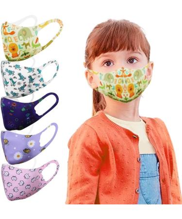 Topereur Children's Face Mask - Reusable Knitting Mouth Protection Cartoon Print Dustproof & Windproof Bandana - Buy Online on GoSupps.com