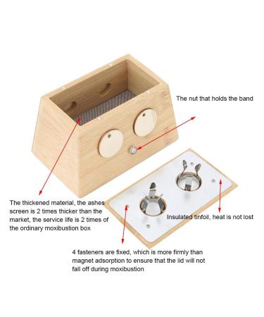 Buy Moxibustion Box with 2 Holes - Moxa Stick Holder & Roller - Premium Bamboo Moxibustion Therapy Tool for Pain Relief - International Shipping Available - Buy Online on GoSupps.com