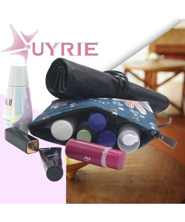 UYRIE Waterproof Cosmetic Bag - Travel Makeup Bags for Toiletries | Blue & Pink Flower Designs - Buy Online on GoSupps.com
