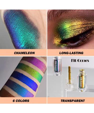 SUSIKEKI Liquid Glitter Eyeshadow Duo Chameleon Multichrome Metallic Shimmer Eye Shadows for Bold Smokey Makeup Looks - Long Lasting & Quick Drying Opaque Sparkle - Korean Makeup Kits (Dark Blue & Purple) - Buy Online on GoSupps.com