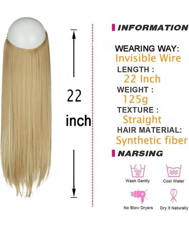 Invisible Secret Wire Halo Hair Extension - 22 inch Ash Blonde Mix Bleach Blonde - Buy Online on GoSupps.com