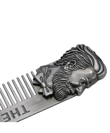 Premium Stainless Steel Pocket Comb & Brush Set for Men's Beards & Mustaches - Silver - Buy Online on GoSupps.com