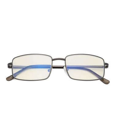 CessBlu Blue Light Filter Computer Glasses Anti Screen Glare Blocking UV Rays Reading Eyeglasses for Men Gunmetal 3.0 x