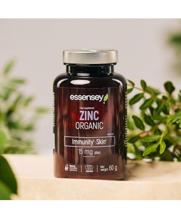  ESSENSEY ESSENSEY - Organic zinc (zinc gluconate) I 120 capsules I 15 mg per recommended daily dose I 120 days of dietary supplement I For vegetarians - Buy Online on GoSupps.com