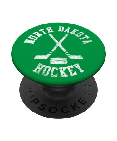 Vintage North Dakota Hockey PopSockets PopGrip: Swappable Grip for Phones & Tablets Black