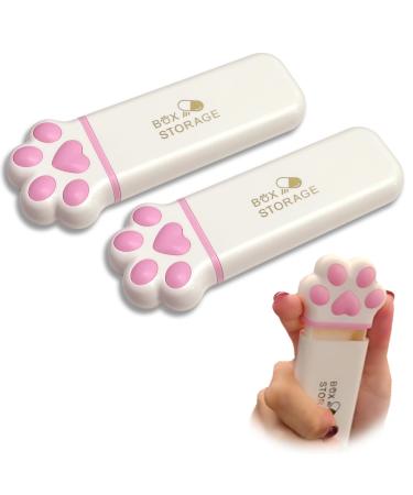 2 Pack Daily 3 Times a Day Pill Organizer Pink Vitamin Planner Kawaii Pill Organizer Cute Large Capacity Travel Pill Case for Medication/Vitamins/Fish Oils/Supplements Pink Whitepink