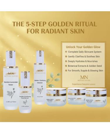 MN Mother Nature Golden 5-Piece Skincare Set Clarifying Cleanser Lavender Toner Serum Fuller's Earth Mask & Aroma Cream Botanical Extracts for Smooth and Glowing Skin Daily Hydration Routine - Buy Online on GoSupps.com