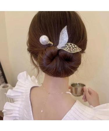 LONGLUAN Rhinestone Flower Hair Clip Elegant Lazy Hair Curler Elegant Meatball Head Hair Anti-Slip Hairpins Reusable Spiral Hair Braid Braiding Clips DIY Hair Styling Accessories (Green) - Buy Online on GoSupps.com