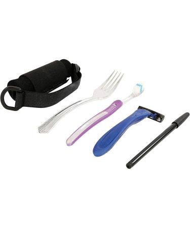 Food Aid Utensils for Disabled & Elderly - Supportive Aids with Handle Cuffs & Elastic Bracelets - Buy Online on GoSupps.com