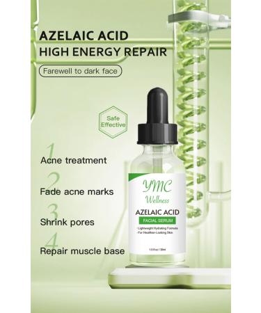 Azelaic Acid Face Serum for Acne Dull Skin & Hyperpigmentation | Brightening & Oil Control | Korean Skincare Paraben-Free Cruelty-Free - Buy Online on GoSupps.com