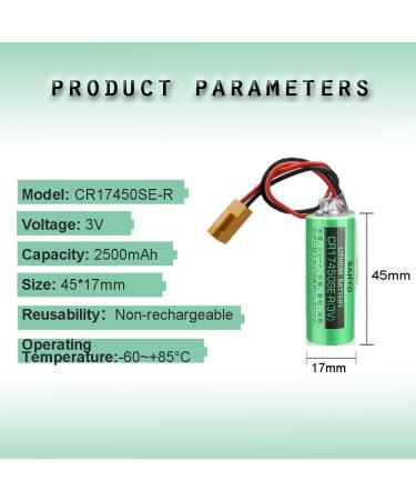 Buy 3V 2500mAh CR17450SE-R Battery for FANUC CNC - Non-Rechargeable PLC Power Pack - International Shipping Available - Buy Online on GoSupps.com