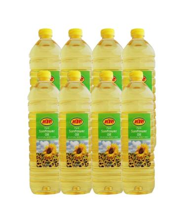 KTC Pure Sunflower Oil 1L | This oil type is prepared by pressing the sunflower seeds | For all frying baking & salads | Indian Origin | Pack Of 8