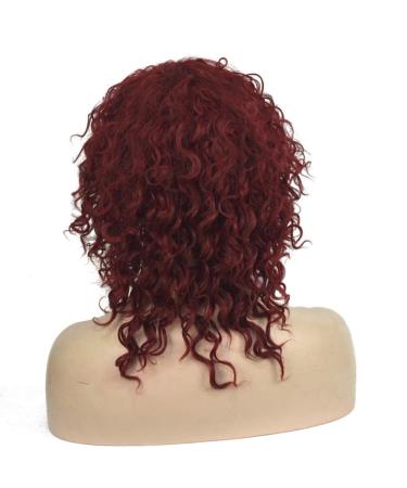 SHIYID Women's Medium Kinky Curly Red Wig - Natural Synthetic Full Wig for African American Style - Buy Online on GoSupps.com