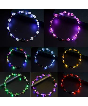 Women Girls LED Light Up Flower Crown Floral Wreath Glowing Headband Garland Bohemian Wedding Party Bridal Headwear PL - Buy Online on GoSupps.com