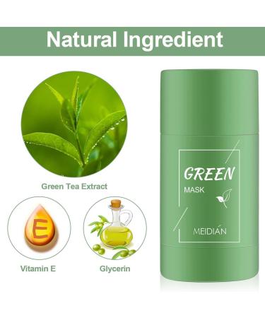 Baorder 3 Pieces Green Tea Cleaning Mask Stick Solid Cleansing Clay Mask Face Moisturises Oil Control Deep Cleaning Pores Blackhead Remover Improves Skin for All Skin Types - Buy Online on GoSupps.com